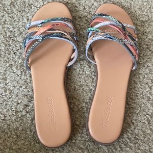 Madewell Multicolor Snake Skin Crisscross Sandals
